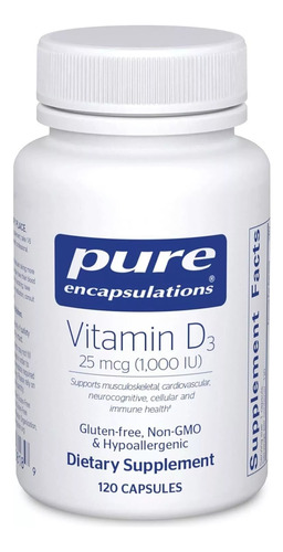 Vitamina D3 120 Capsulas 10000ui 250mcg Pure Chocolate