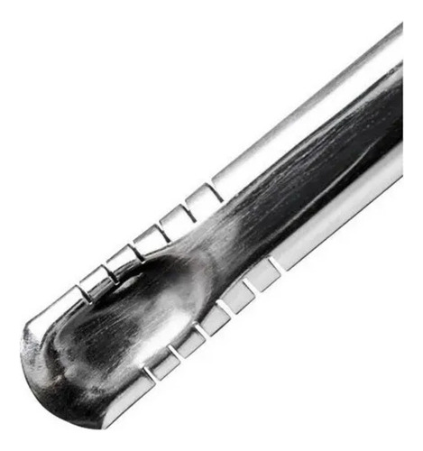 Bombilla Mate Chata Acero Inox Detalles Bronce 17 Cm Madu