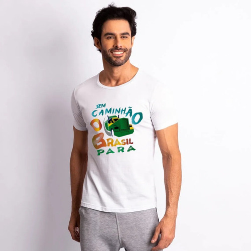 Imagem 2 de 4 de Camiseta Para Caminhoneiro - Sem Caminhão O Brasil Para 2