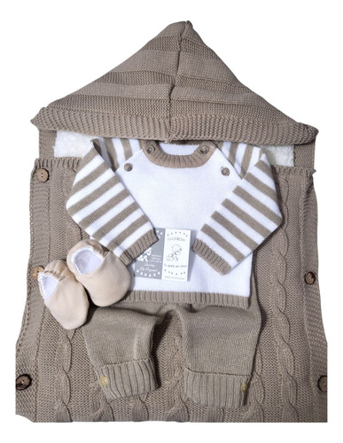 Set De Abrigo Bebe, Portefant,bata, Pantalón Y Zapatitos.