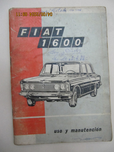 Manual  Fiat 1600 Uso Y Manutencion  Usuario 1983