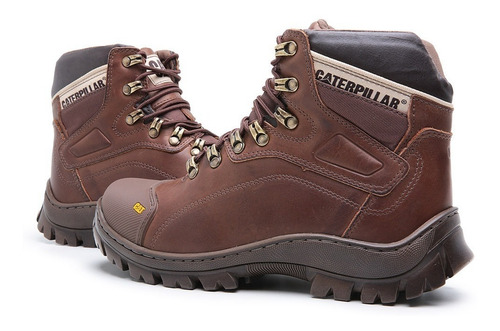 Bota Caterpillar Cat Espec Em Couro Legitimo Lançamento 19 | Mercado Livre