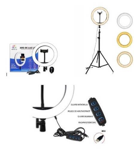 Aro De Luz Led Profesional De 10¨con Tripie De 160cm