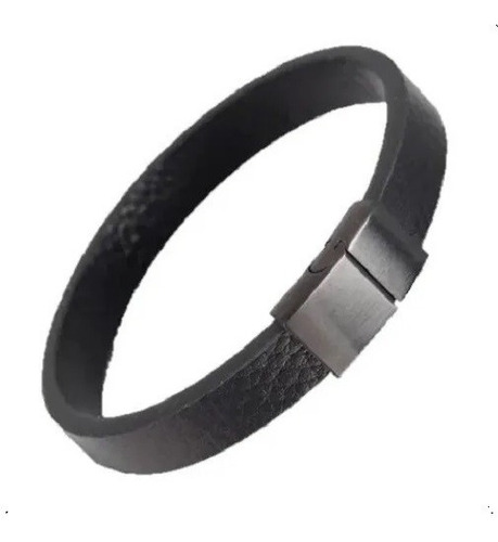 Pulsera De Cuero Hombre Y Mujer Unisex Black Elegante 6