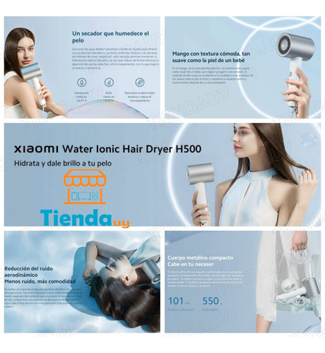 Secadora De Pelo Xiaomi Water Ionic Hair Dryer H500 Tiendauy