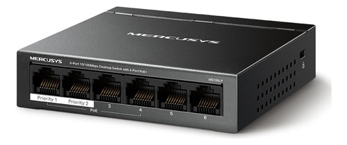 Switch Mercusys Ms106lp 6 Bocas Rj45 (4 Puertos Poe+at/af)