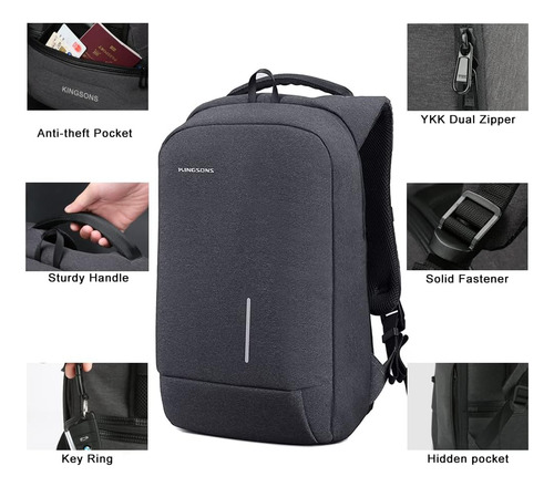 Mochila Kingsons Para Ordenador Portátil, Mochila...