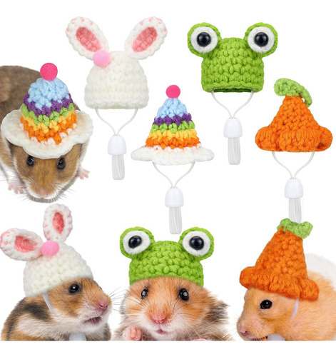 Gorro De Hámster De 4 Piezas Para Animales Pequeños Con Corr