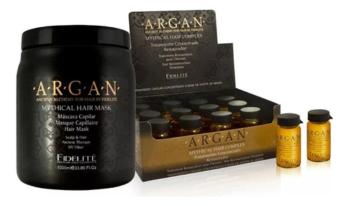 Combo Fidelite Argan Ampollas X 12u + Mascara 1kg Peluqueria