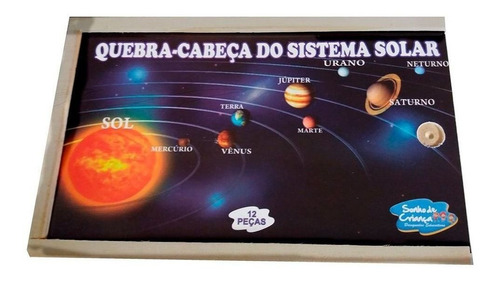 Brinquedo Educativo Quebra Cabeça Sistema Solar 12 Peças
