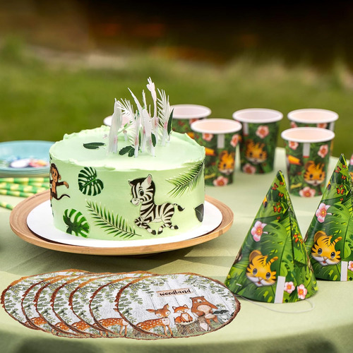 Servilletas De Papel De Bosque, 80 Servilletas Desechables D