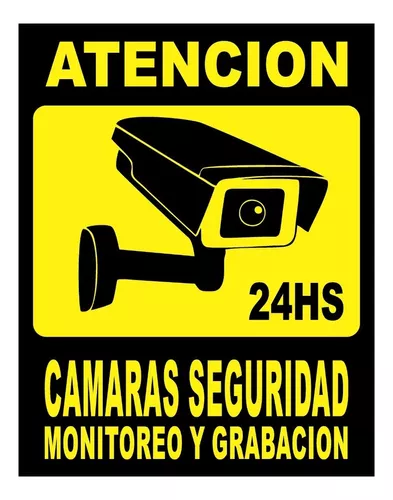 1 Cartel PVC cámaras de seguridad más 2 vinilos alarma conectada