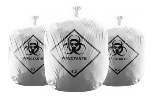 Imagem 3 de 3 de Saco De Lixo Infectante 200 Litros Branco Hospitalar C/100