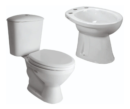 Juego Baño Ferrum Mayo Inodoro Largo Mochila Bidet Tapa