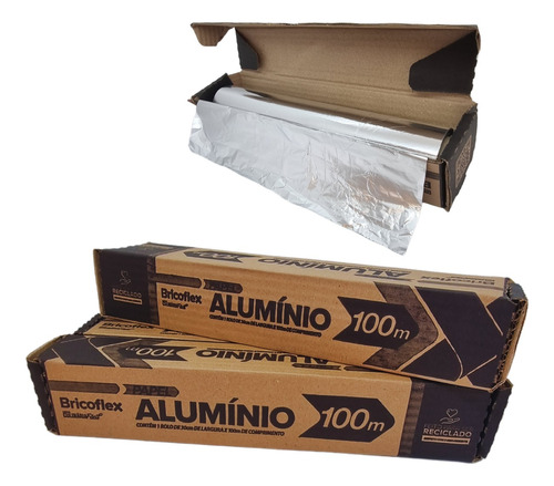 Rolo De Papel Aluminio 30 Cm X 100 Metros 2 Rolo Bobina