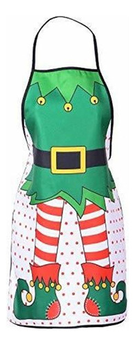 Lvydec Christmas Funny Elf Apron, Cute Kitchen Chef Bib