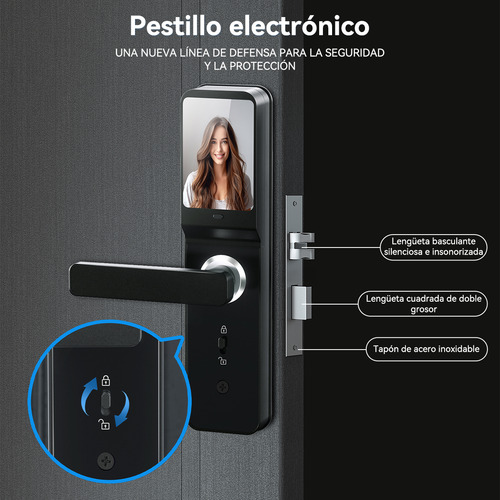Cerradura Electrónica Digital Inteligente Wifi Tuya App Con Cámara Espesor De La Puerta Recomendado 40-65mm Derecha/lzquierda