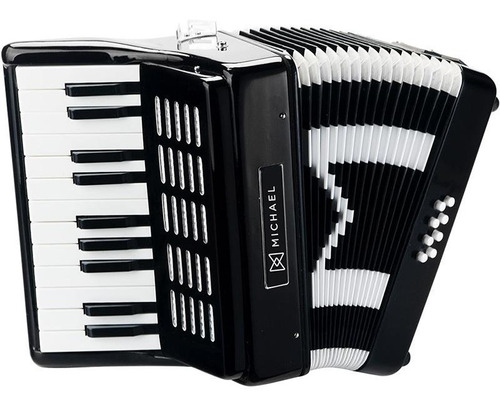 Acordeon Gaita Sanfona Michael 8 Baixo Acm0822 Bk C/ Bag