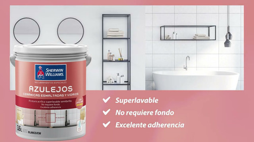 Sherwin Williams Azulejos Pintura Color Blanco 900ml