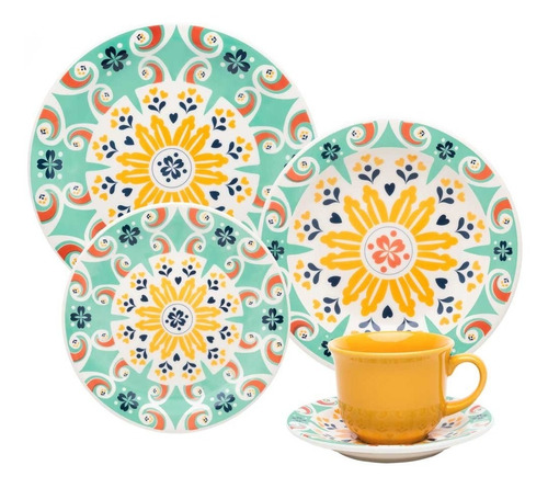 Juego De Vajilla Platos + Tazas Ceramica Oxford 20 Piezas 4p