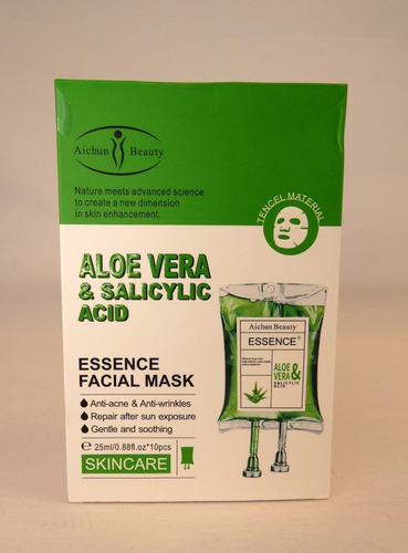 Máscara Facial De Esencia De Aloe Vera Y Ácido Salicílico 