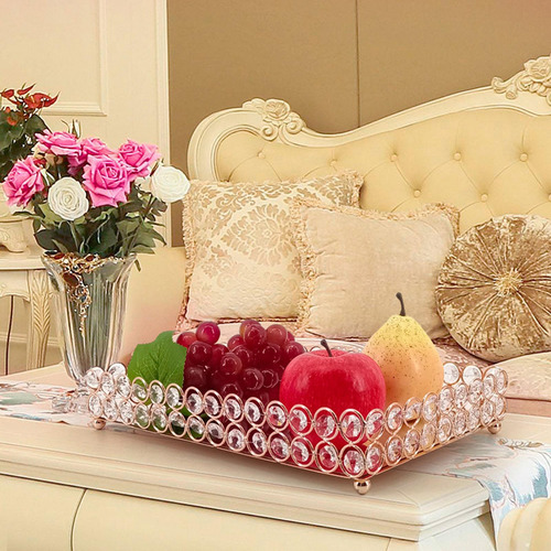 Bandeja De Frutas Con Espejo Decorativa, Almacenamiento De S