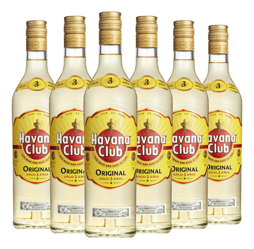 Ron Havana Club Añejo 3 Años Caja X 6 X 750ml. Ron Cubano