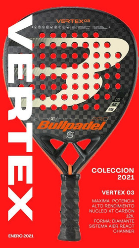 Imagen 1 de 4 de Palas De Pádel Bullpadel Vertex Hack 2021 Potencia Y Control