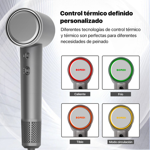 Secador De Cabello Profesional Alta Velocidad Lónico Con Led