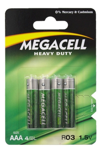 Pilas Megacell Heavy Duty Aaa 1.5 V 4 Pzs