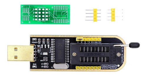 Imagen 7 de 10 de Programador Eprom Bios-usb Ch341a+soic8+clip-pinza+adapt 1.5