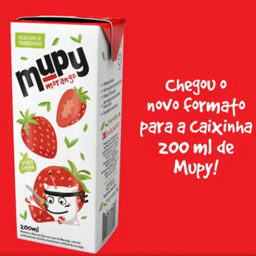 Mupy Bebida A Base De Soja Sabor Morango 200ml Pack 6