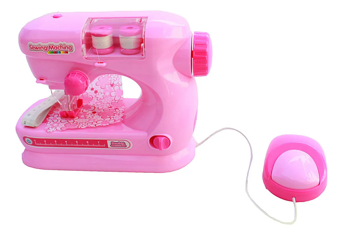 Máquina De Costura Infantil Mini Ateliê Importway Rosa Claro