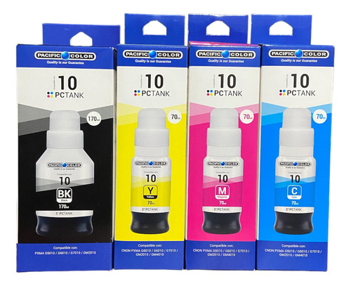Pack 4 Tintas Alternativas Gi-10 Compatible Canon