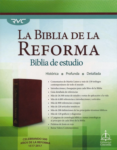 Biblia De La Reforma Rvc, Cubierta De Piel Marrón