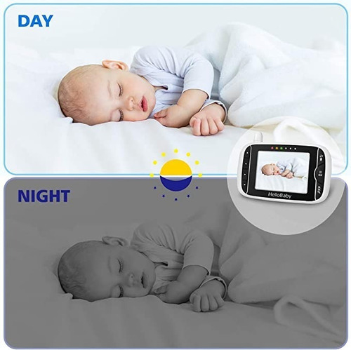 Imagen 3 de 5 de Monitor De Bebé Con Cámara Y Audio Hellobaby Importado