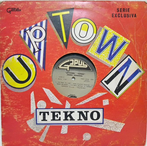 Varios Artista- Uptown - Tekno (remix Versions) Lp Argentina