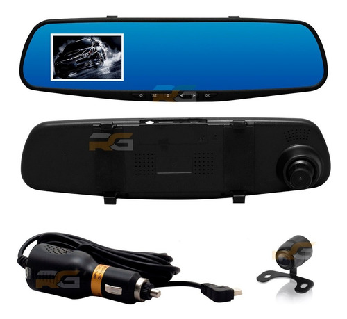 Imagem 1 de 7 de Retrovisor Dvr Grava Suas Viagens Câmera Monitor Full Hd