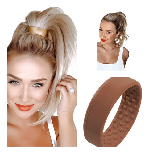 Pony-o Ligate Pigtail Pigtail com volume, cor de cobre elástico