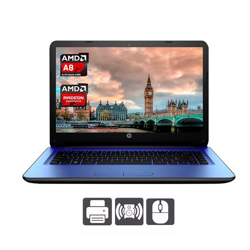 Laptop Hp 14 Amd A8 Radeon R5 Dd 2tb Ram 8gb Msi + Regalos