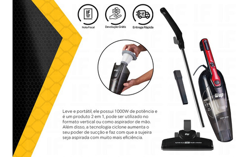 Imagem 3 de 5 de Aspirador De Pó Vertical 2 Em 1 1000w Silent Speed Wap