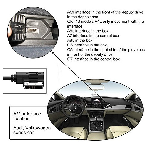 Mdi Aux Charger Cable Kit Interfaz Musica Adaptador Para Vw