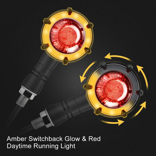 2 Luces Indicadoras Led Para Motocicleta, Color Rojo, Secuen