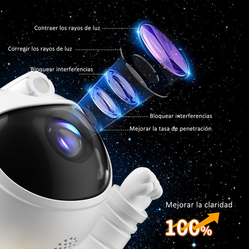 Proyector De Galaxia Astronauta Lampara Led De Noche