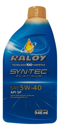 Aceite 5w40 Sintético Raloy Platinum Sae Api Sp