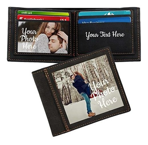 Cartera De Fotos Personalizada Para Hombres,pu Cuero Hchvs