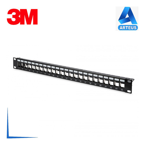 3m Vol-ppcb-1uf24k - Patch Panel 24 Puertos Cat6/6a - Metal