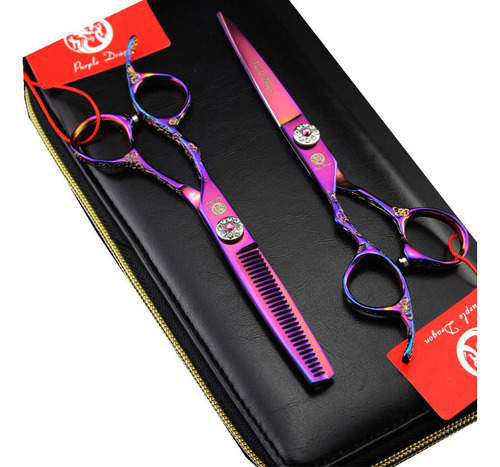 Purple Dragon - Tijeras De Corte De Pelo Profesional Para Pe