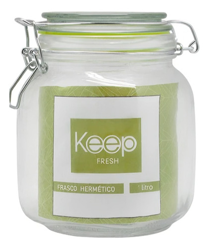 Frasco Hermetico De Vidrio 1000 Ml Color Verde