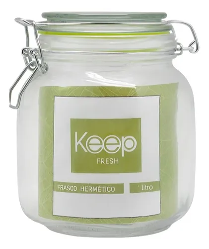 Frasco Hermetico De Vidrio 1000 Ml Color Verde